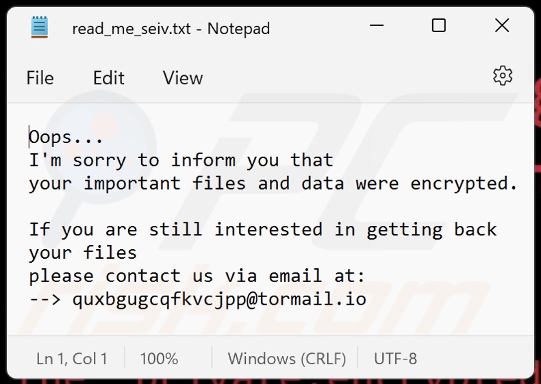 Seiv ransomware text file (read_me_seiv.txt)