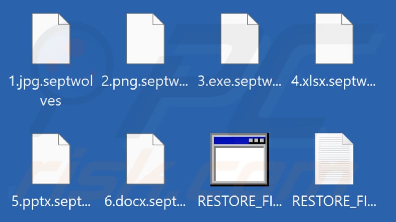 Files encrypted by Septwolves ransomware (.septwolves extension)