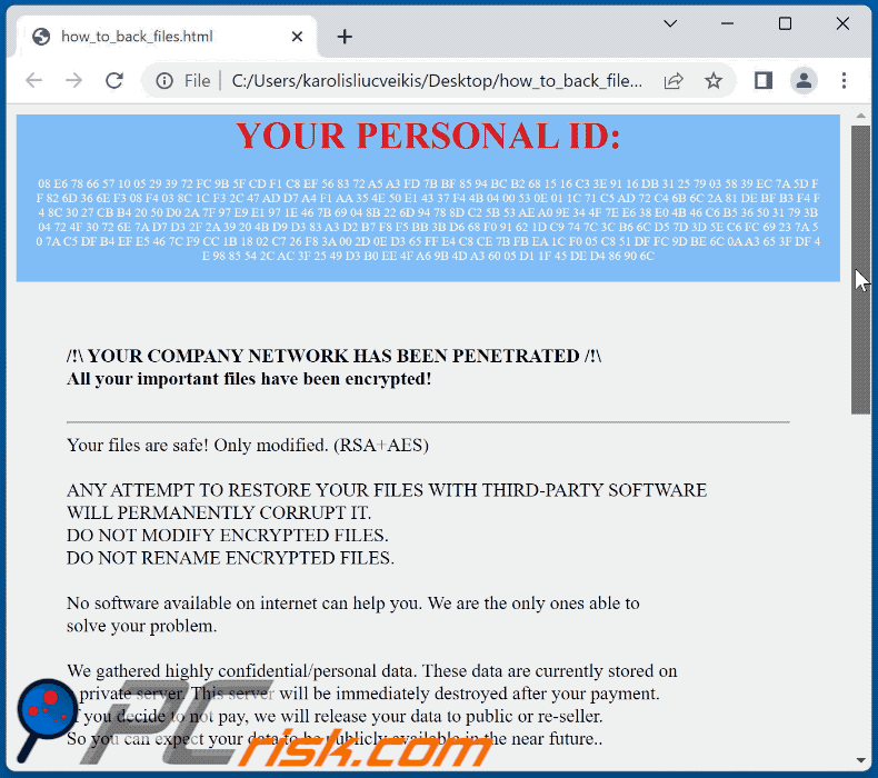 Sickfile ransomware ransom note (how_to_back_files.html) GIF