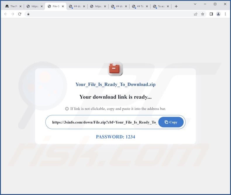 Website promoting Split Files adware