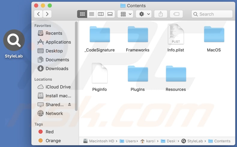 Stylelab adware installation folder