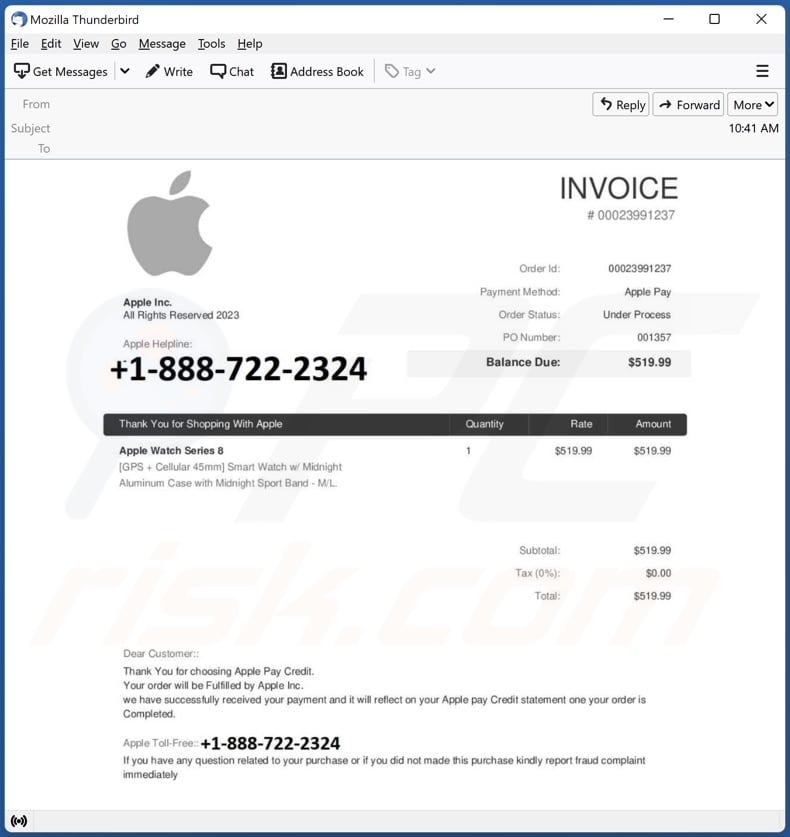 Payment For Apple Gift Card Email Scam - Removal and recovery steps