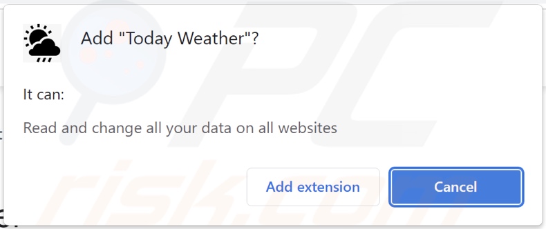Today Weather adware asking for permissions