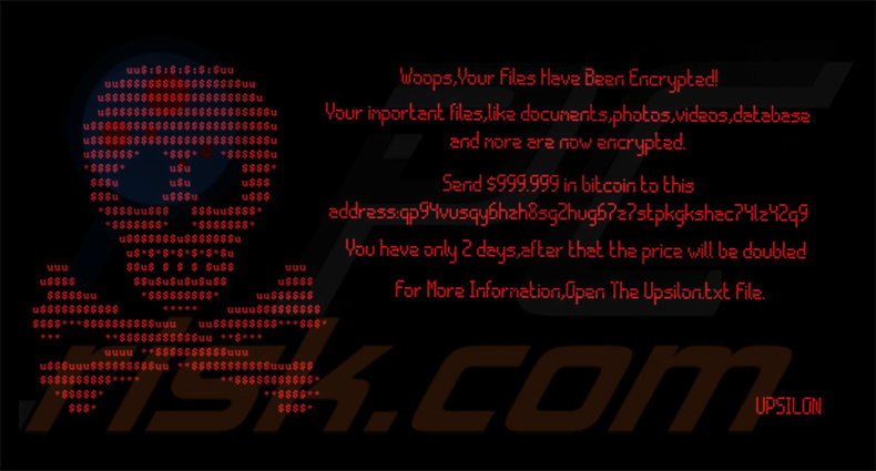 Upsilon ransomware desktop wallpaper (2023-01-19)