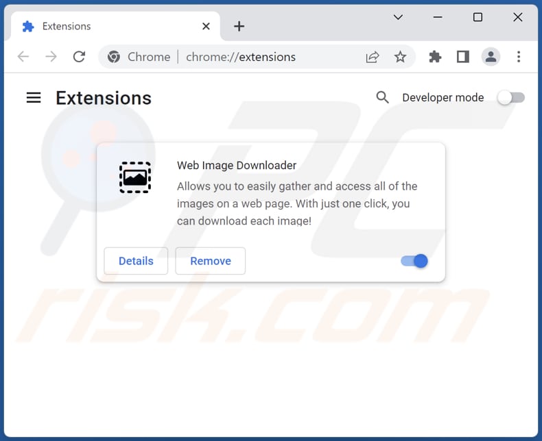 Removing Web Image Downloader ads from Google Chrome step 2