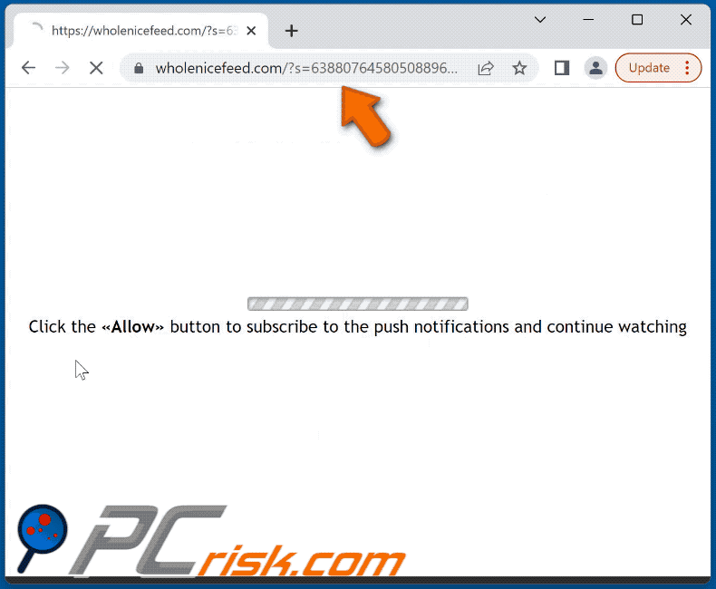 wholenicefeed[.]com website appearance (GIF)