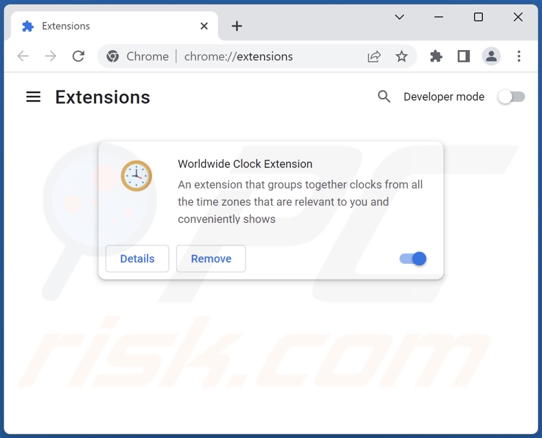 Removing search.worldwideclockextension.com related Google Chrome extensions