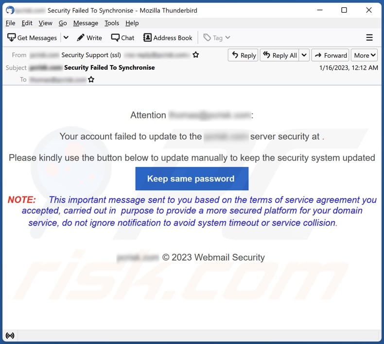 Be Alert for a Microsoft Update Email Scam