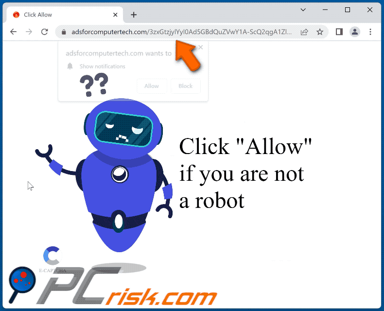 adsforcomputertech[.]com website appearance (GIF)