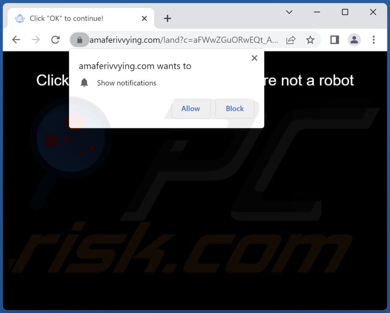 amaferivvying[.]com pop-up redirects