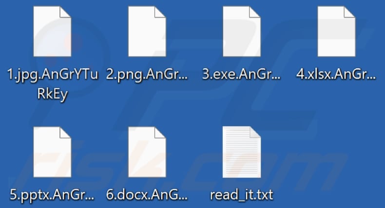 Files encrypted by AnGrYTuRkEy ransomware (.AnGrYTuRkEy extension)