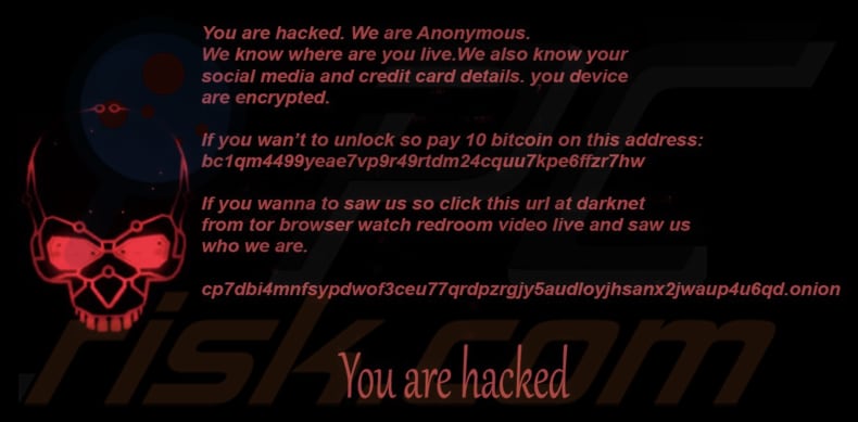 Anonymous ransomware wallpaper