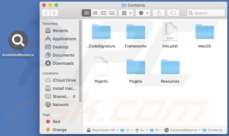 AssistiveBalance adware installation folder