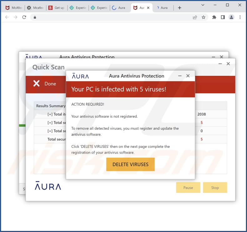 Aura Antivirus Protection scam