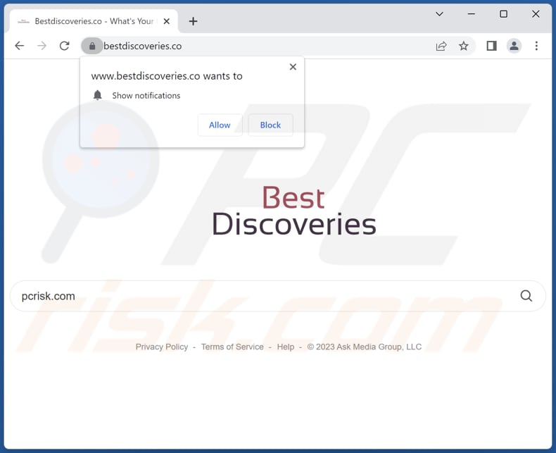 bestdiscoveries.co browser hijacker