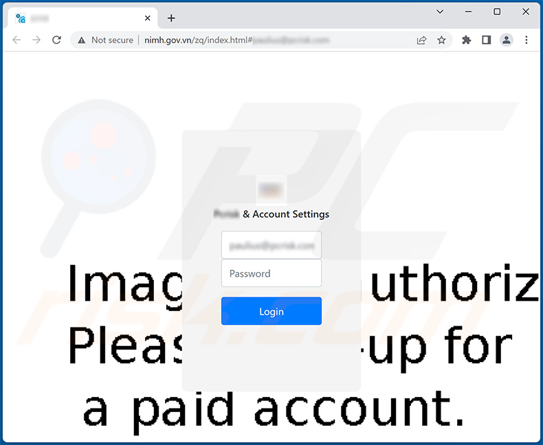 Phishing site promoted via Email Server Blocked Incoming Messages scam