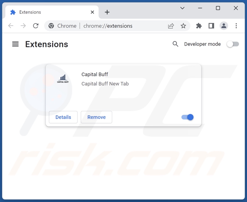 Removing capital-buff.com related Google Chrome extensions