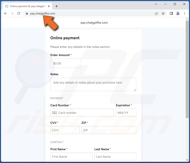 Fake ChatGPT payment website used for phishing