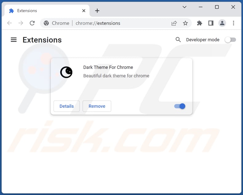 Removing Dark Theme For Chrome ads from Google Chrome step 2