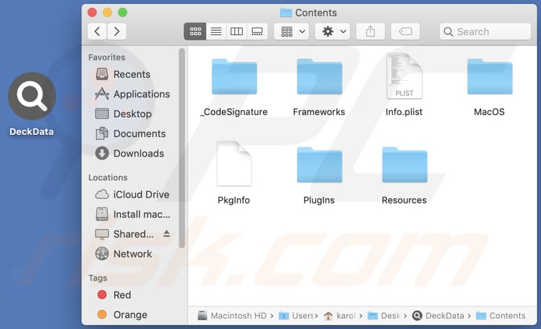 DeckData adware installation folder