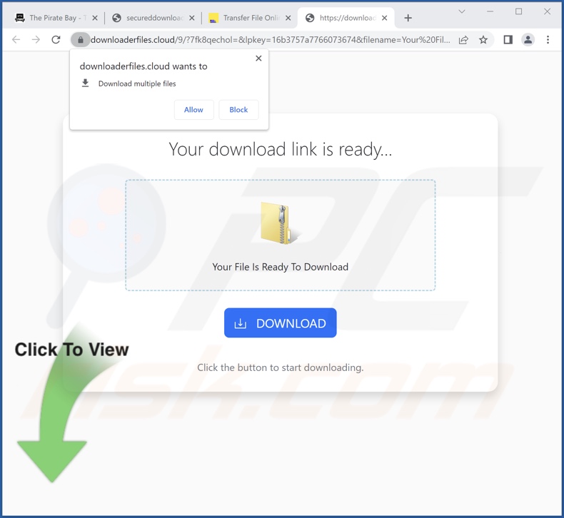 downloaderfiles[.]cloud pop-up redirects