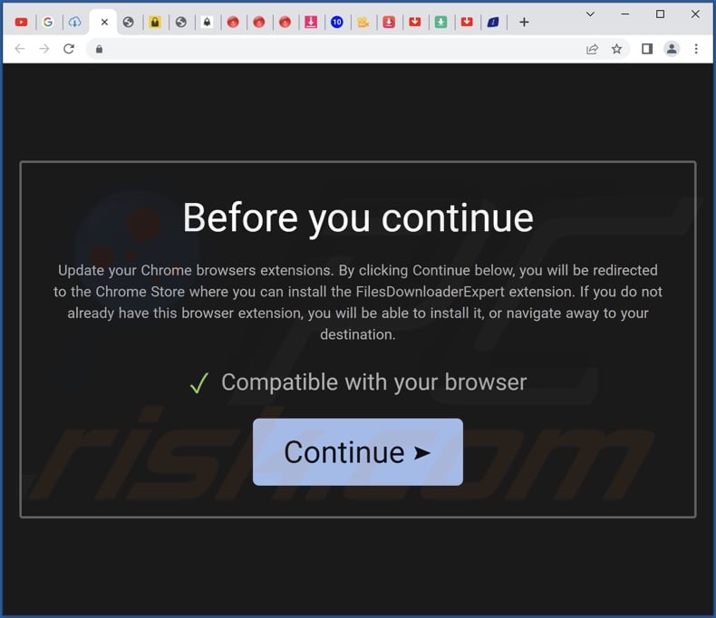 Website promoting Fast Downloader adware