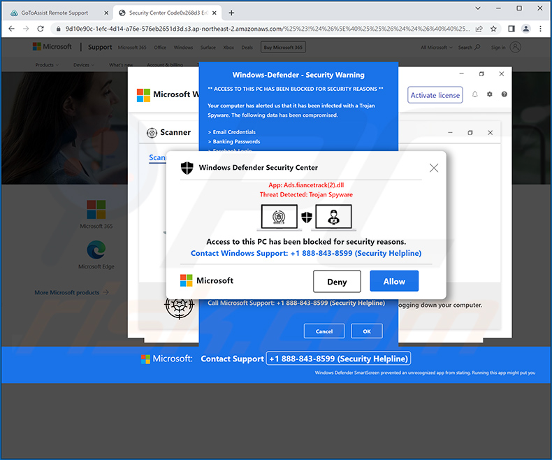 Windows Defender Security Center scammers using GoToAssist service