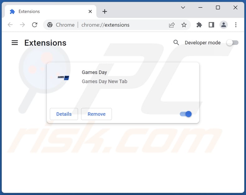 Removing games-day.com related Google Chrome extensions