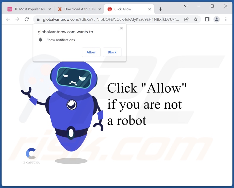 globalvantnow[.]com pop-up redirects