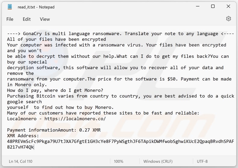 GonaCry ransomware text file (read_it.txt)