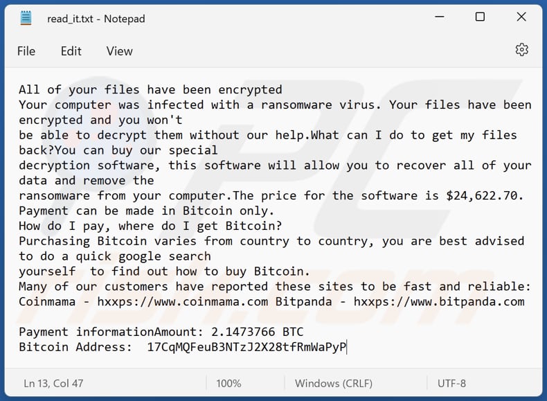 Google ransomware text file (read_it.txt)