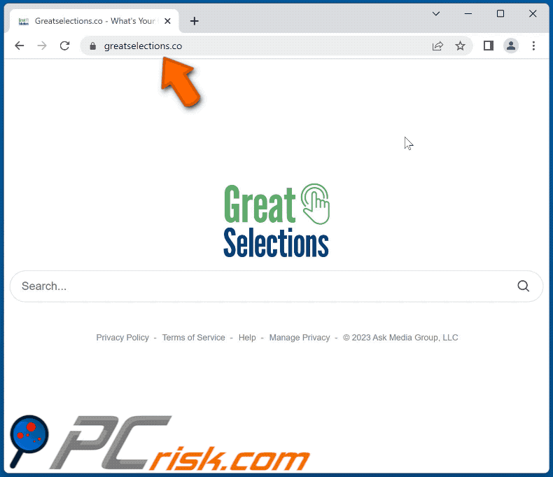 greatselections.co redirect appearance (GIF)