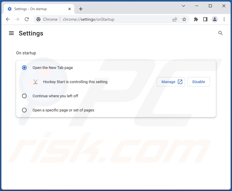 Removing search.nstart.online from Google Chrome homepage