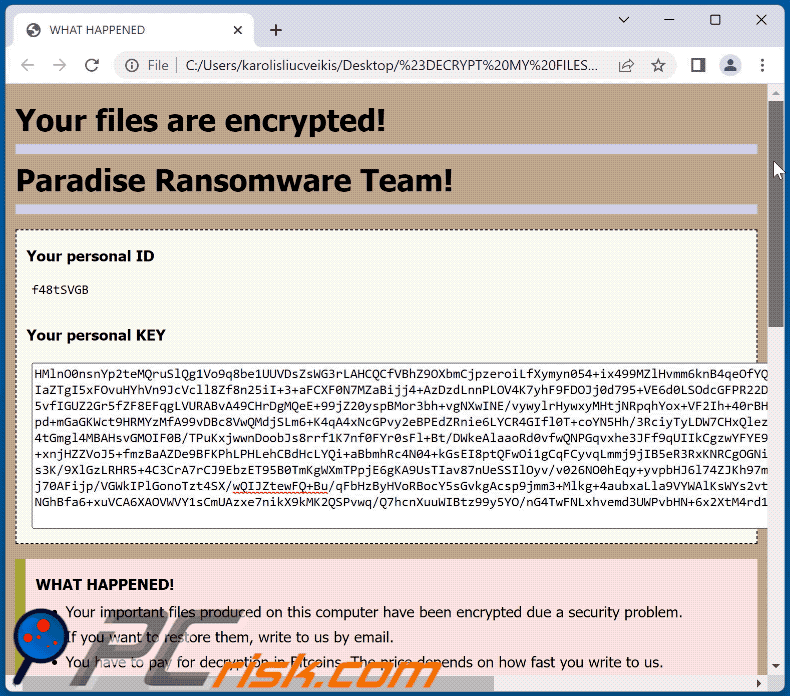 Honkai (Paradise) ransomware ransom note (#DECRYPT MY FILES#.html) GIF