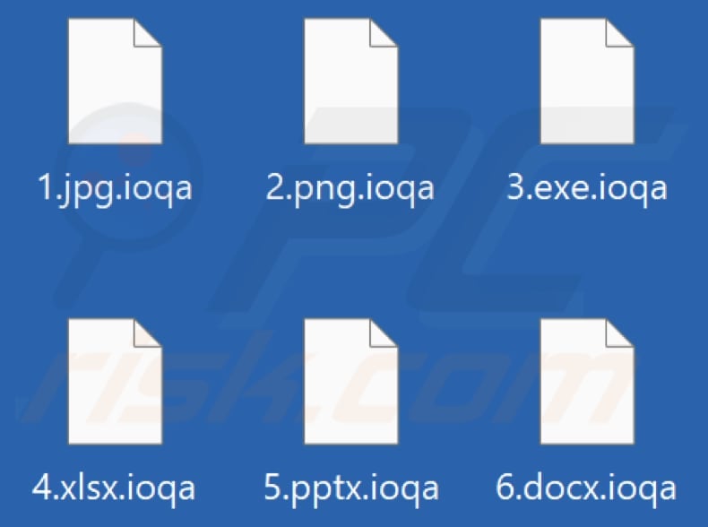 Files encrypted by Ioqa ransomware (.ioqa extension)