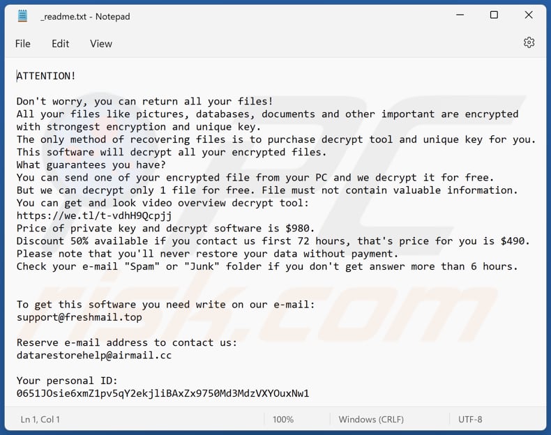 Iotr ransomware text file (_readme.txt)