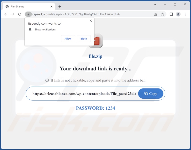 itspeedg[.]com pop-up redirects