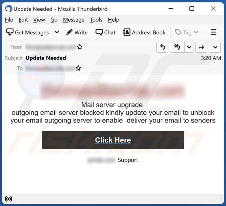 Mail Server Upgrade email scam