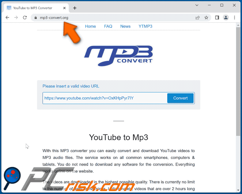 mp3-convert[.]org website appearance (GIF)