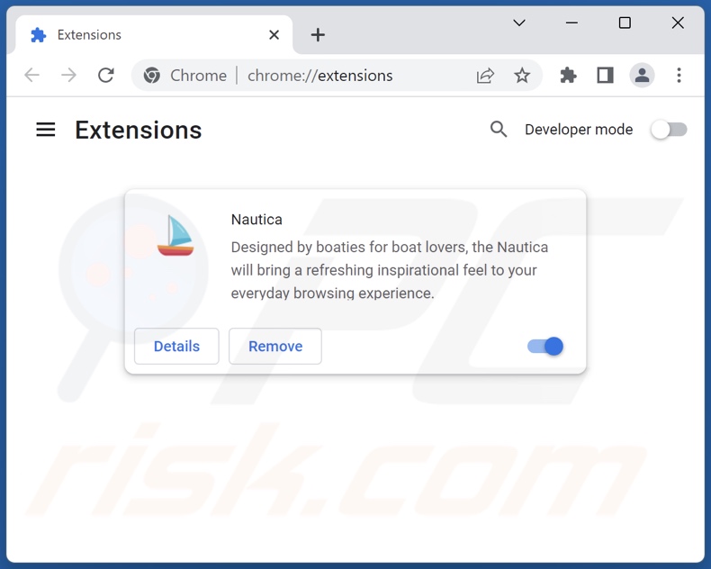 Removing Nautica browser extension from Google Chrome