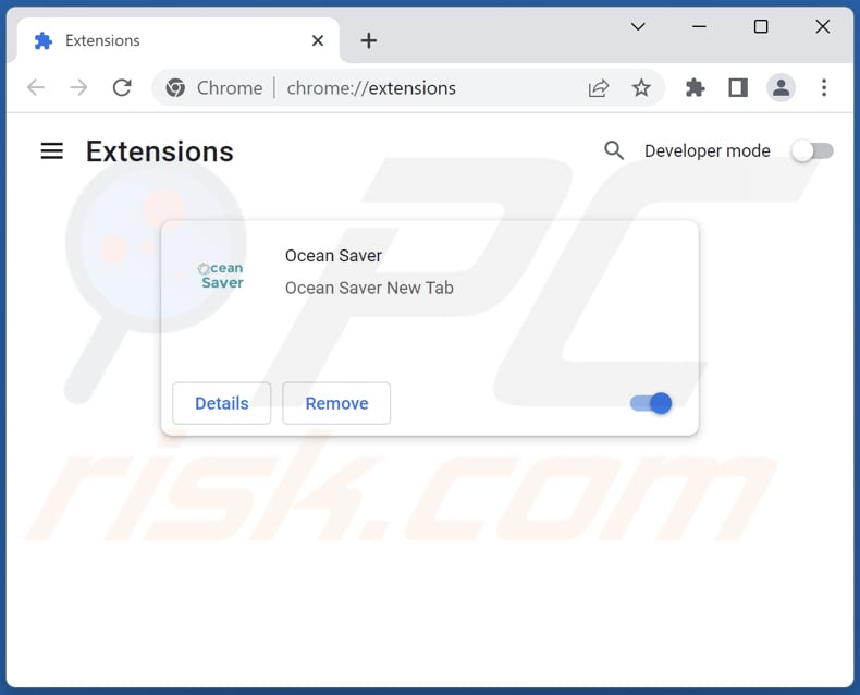 Removing oceansaver.net related Google Chrome extensions