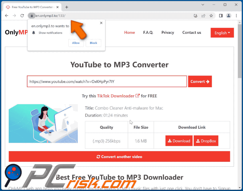 onlymp3[.]to website appearance (GIF)