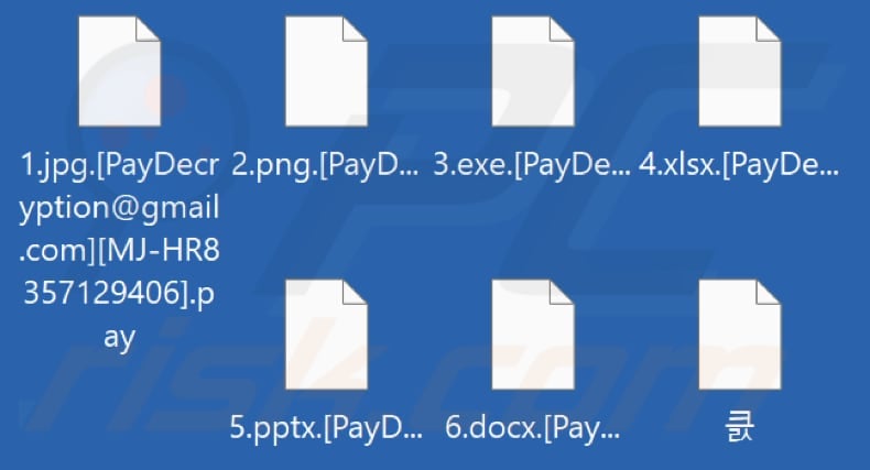 Files encrypted by Pay ransomware (.pay extension)