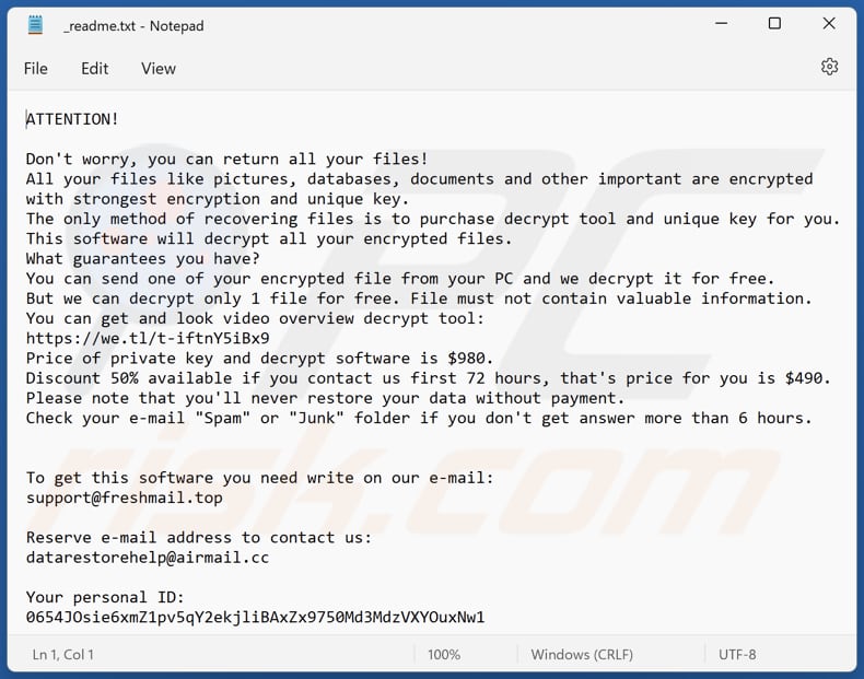 Qotr ransomware text file (_readme.txt)