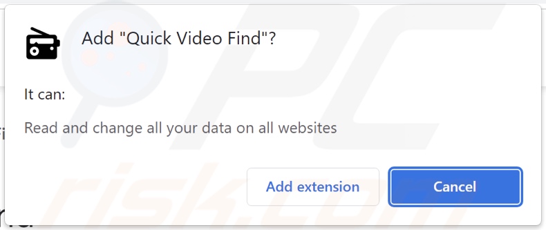 Quick Video Find adware asking for permissions