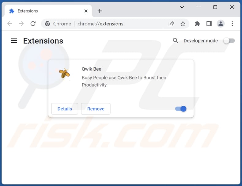 Removing qwikbee.com related Google Chrome extensions