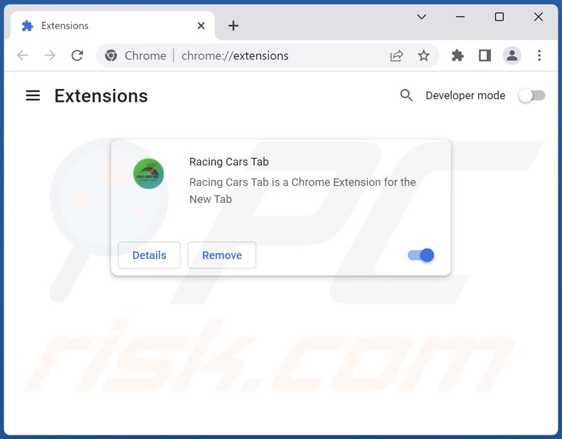 Removing racingcarstab.com related Google Chrome extensions