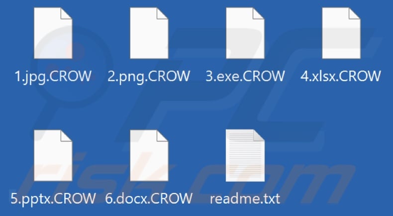 Files encrypted by ScareCrow ransomware (.CROW extension)