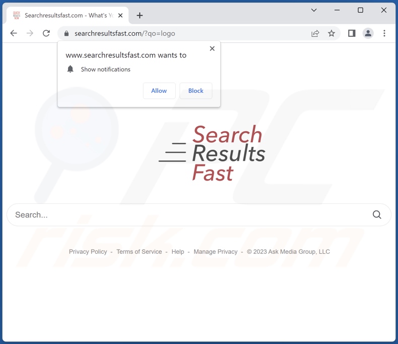 searchresultsfast.com browser hijacker