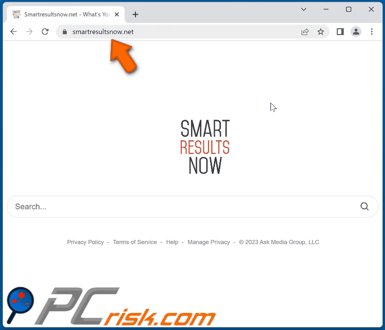 smartresultsnow.net redirect appearance (GIF)